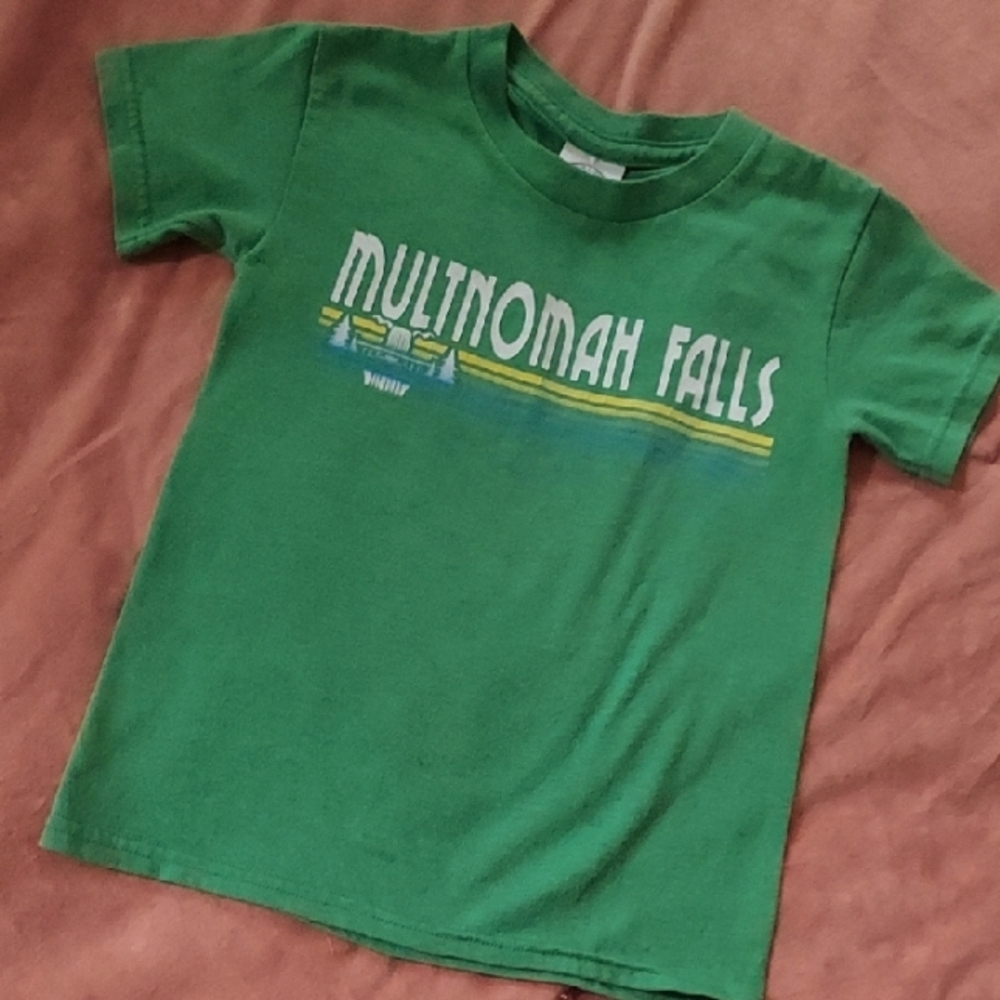 Multnomah Falls Green Kids T-Shirt